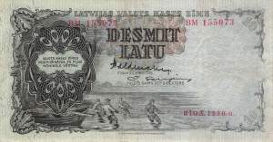 Lettland p29d 10 Latu 1939